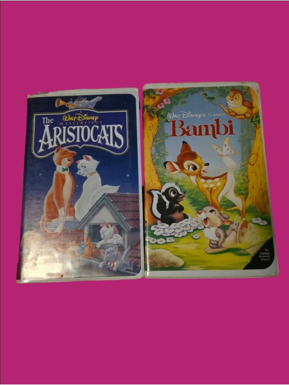 4/$67 Deal! Disney VHS - The Aristocats & Bambi Set